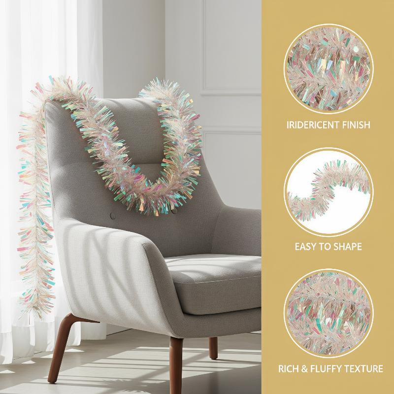 Light Green Iridescent Hologra - огляд і ціна Tinsel Garland Decoration