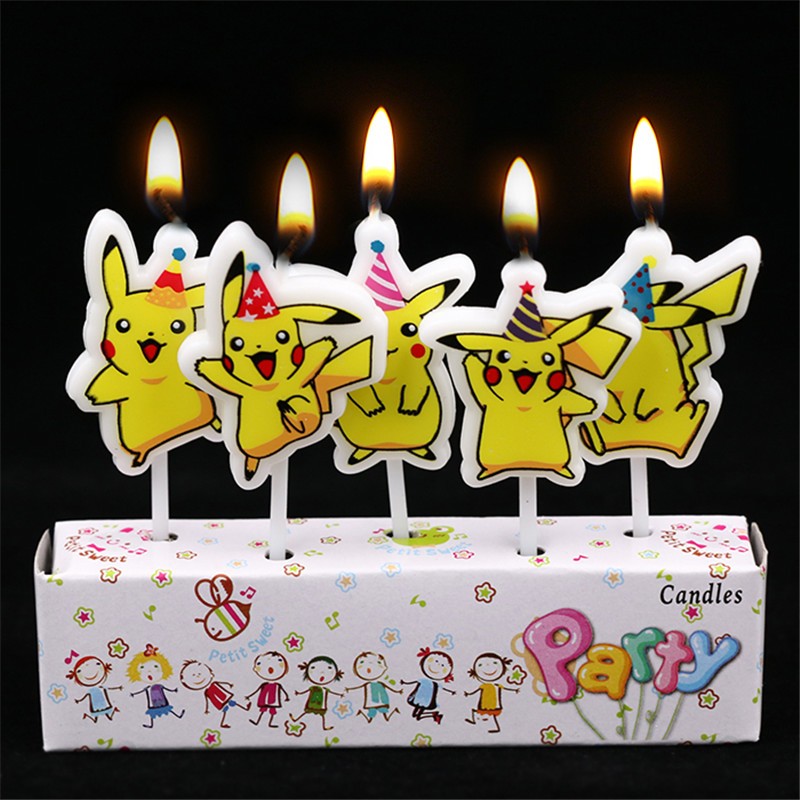 5pcs/lot Pokemon Birthday Cake - огляд і ціна Holiday Candle Set
