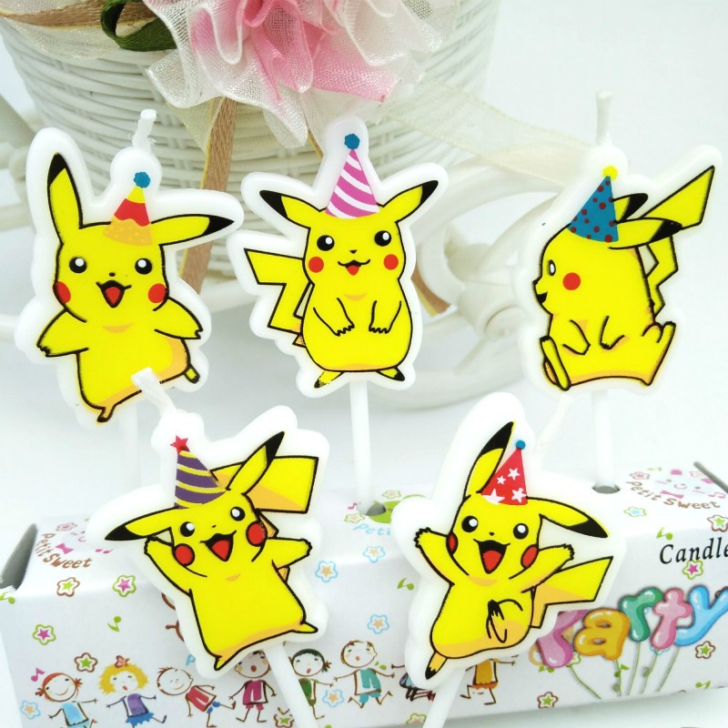 5pcs/lot Pokemon Birthday Cake - огляд і ціна Holiday Candle Set