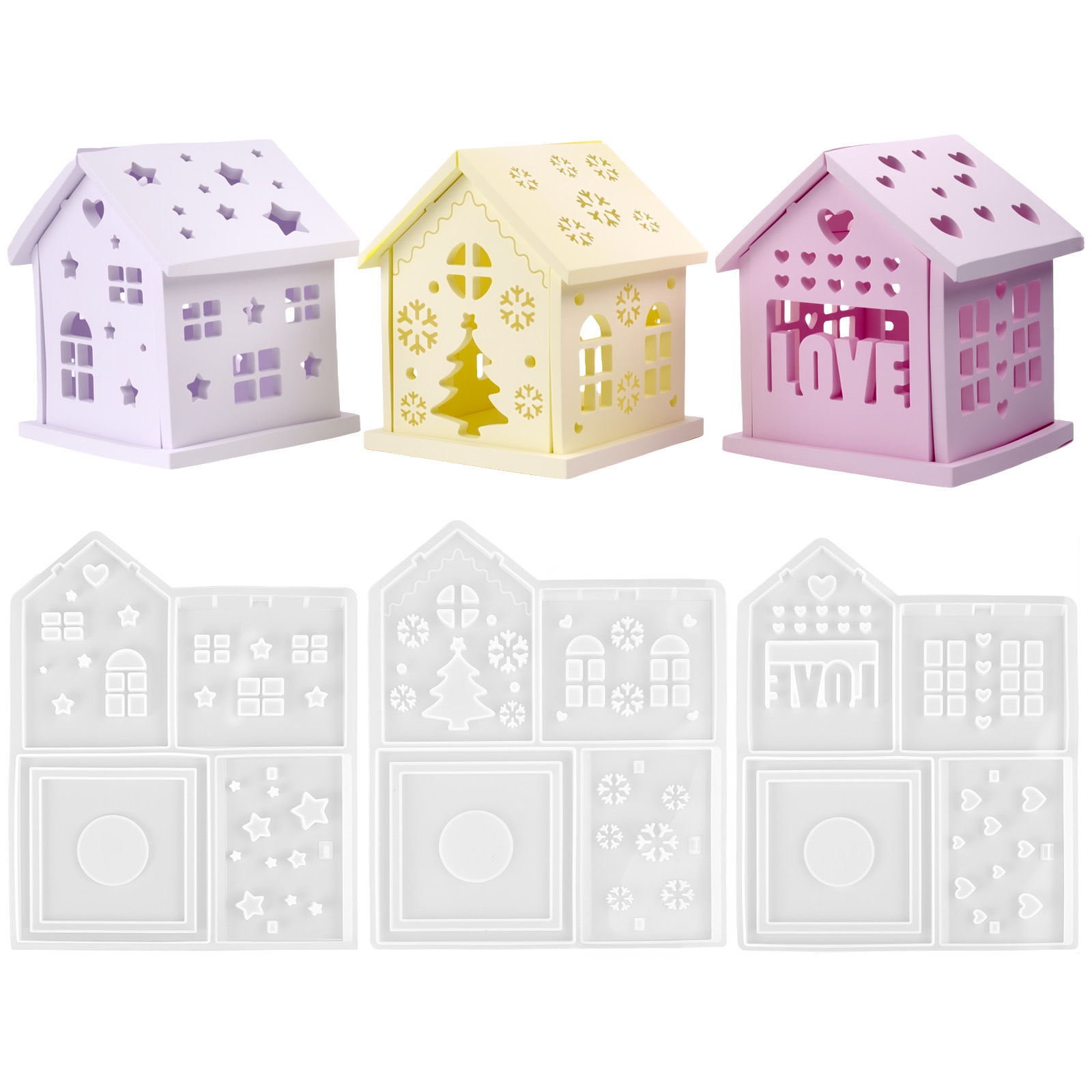 3D House Silicone Mold DIY Chr - огляд і ціна Holiday Candle Set
