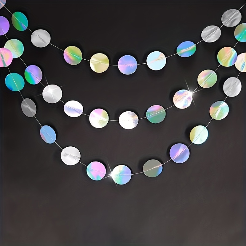 1pc Shimmering Iridescent Circ - огляд і ціна Tinsel Garland Decoration