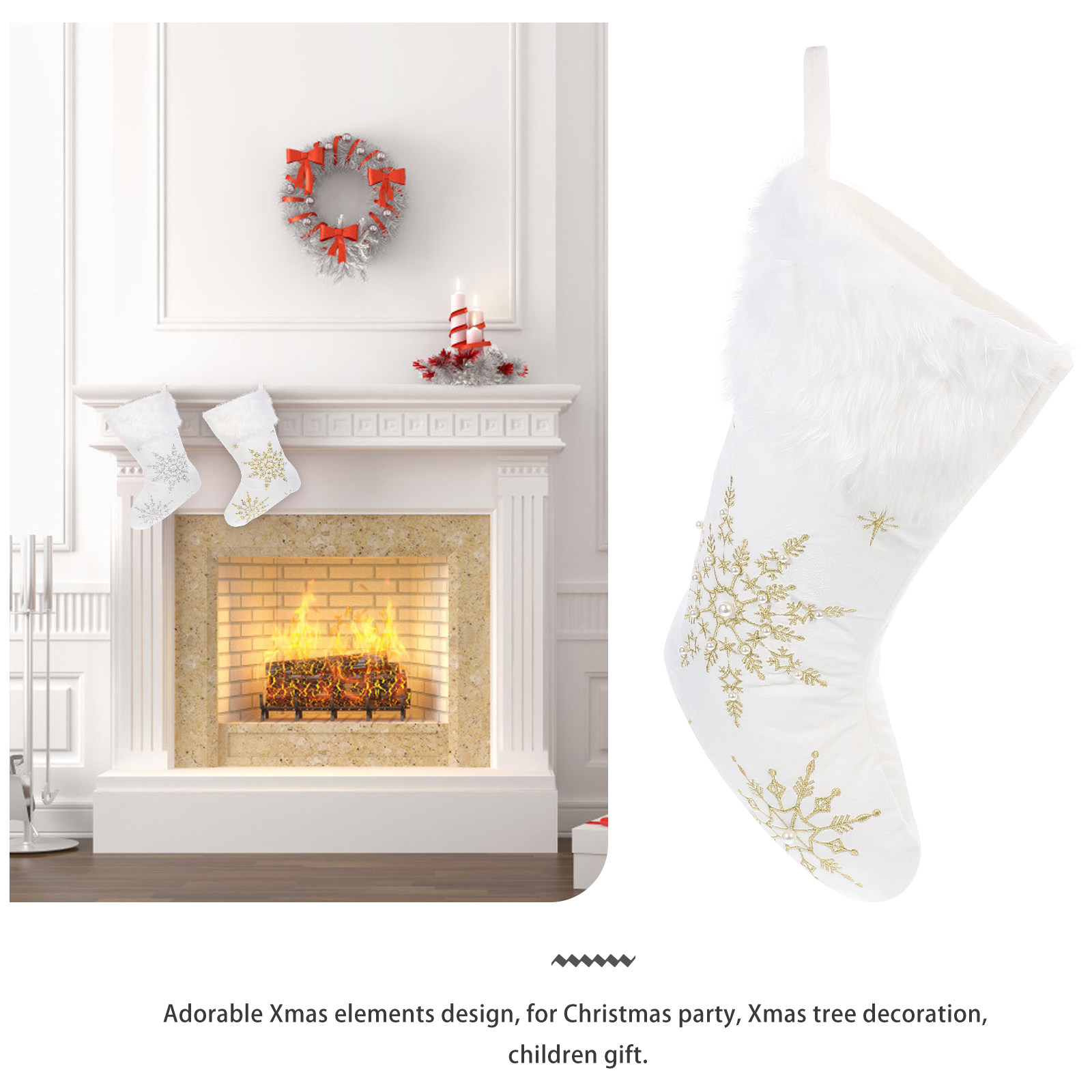 1Pcs Xmas Sock Decor Hanging P - огляд і ціна Christmas Stocking Hanging