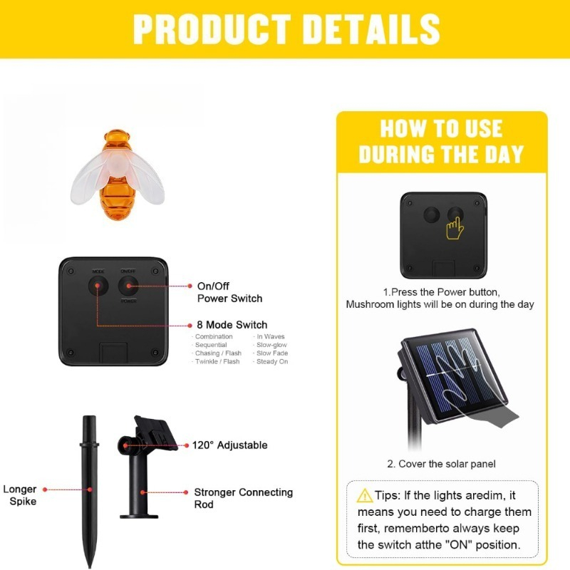 Solar Bee String Light 7m 50 L - огляд і ціна Christmas Lights Outdoor