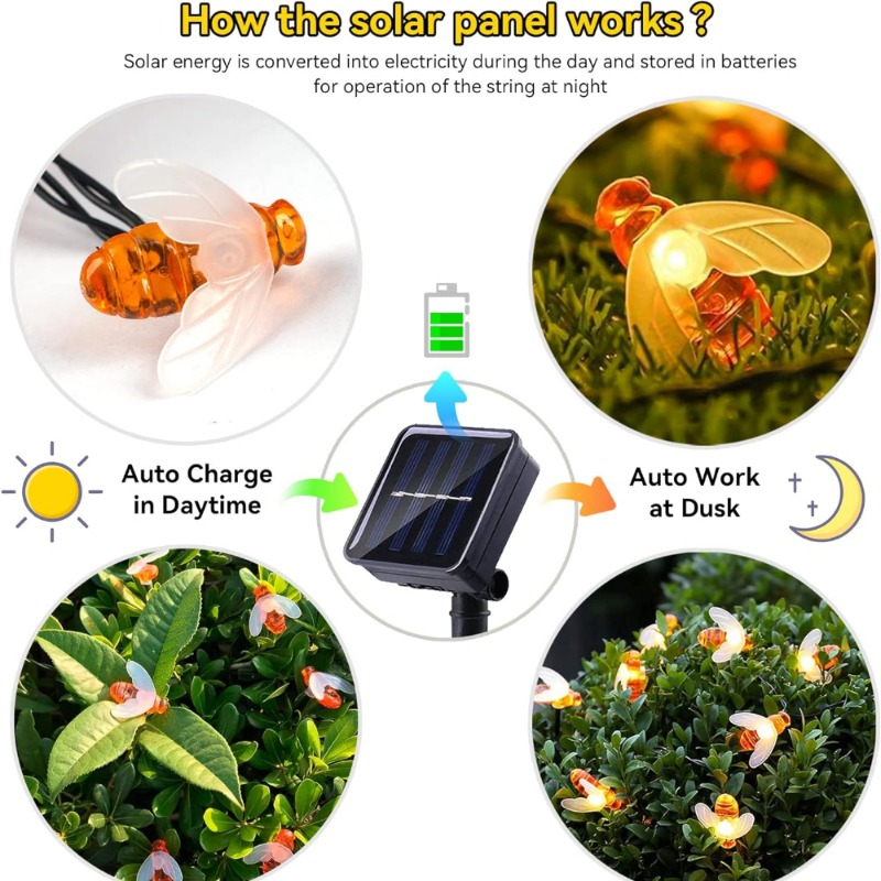 Solar Bee String Light 7m 50 L - огляд і ціна Christmas Lights Outdoor