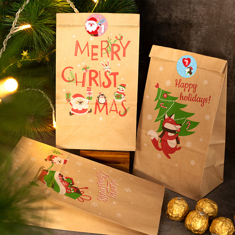Christmas Gift Bags Kraft Pape - огляд і ціна Advent Calendar Gift