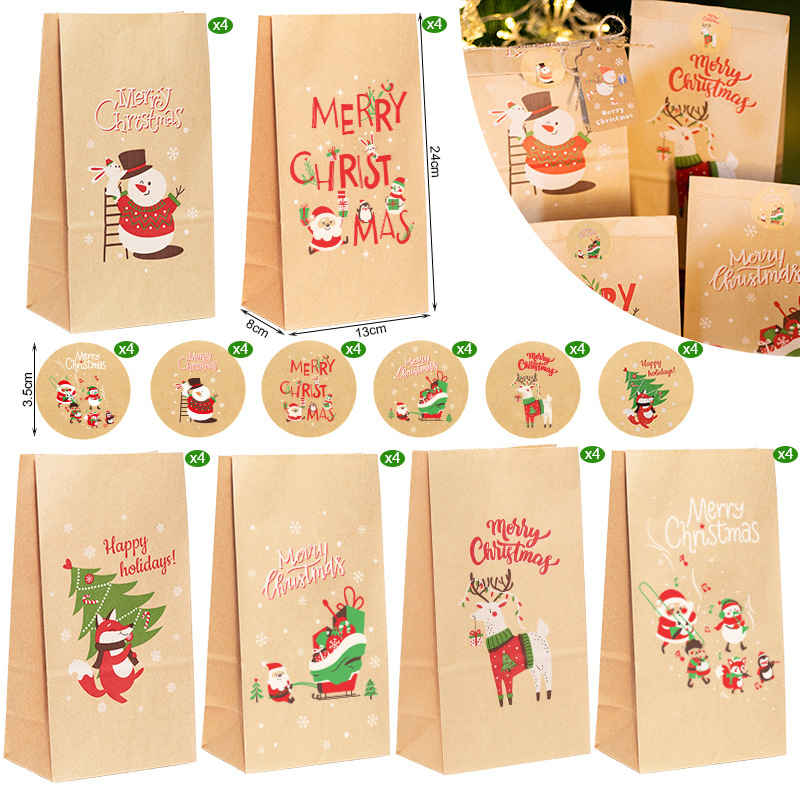 Christmas Gift Bags Kraft Pape - огляд і ціна Advent Calendar Gift